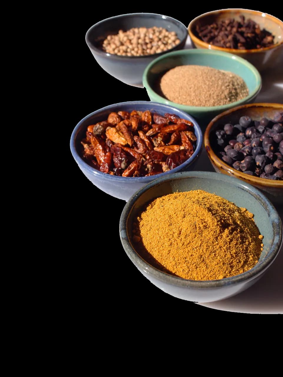 Assorted spices in bowls